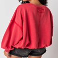 thumbnail image 4 of Pull Ample Couleur Unie Printemps avec Col Rond et Manches Longues pour Femmes, 4 of 5