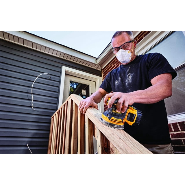 DEWALT DCW210P1 Ponceuse à Orbite Aléatoire Sans Fil 20 V MAX de 5 Po avec Batterie