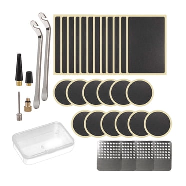 Generic 30-Piece Bike Tire Repair Kit with Metal Tools and Rubber Patches for Puncture Fixes
