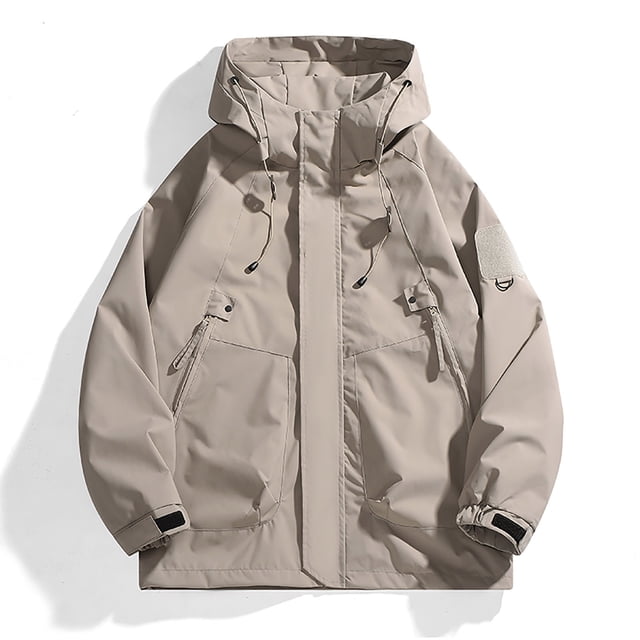 RKSTN Jackets for Men Fall Fashion Stitching Drawstring Hooded Slim Fashion Jacket Coat Outwear Mens Coats