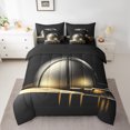 thumbnail image 2 of Ensemble de Lit Complet de Basketball avec Draps 7 Pcs Ensemble de Literie de Sport Doré pour Enfants Garçons Adultes Hommes Ensemble de Lit de Basketball Réversible, 2 of 5
