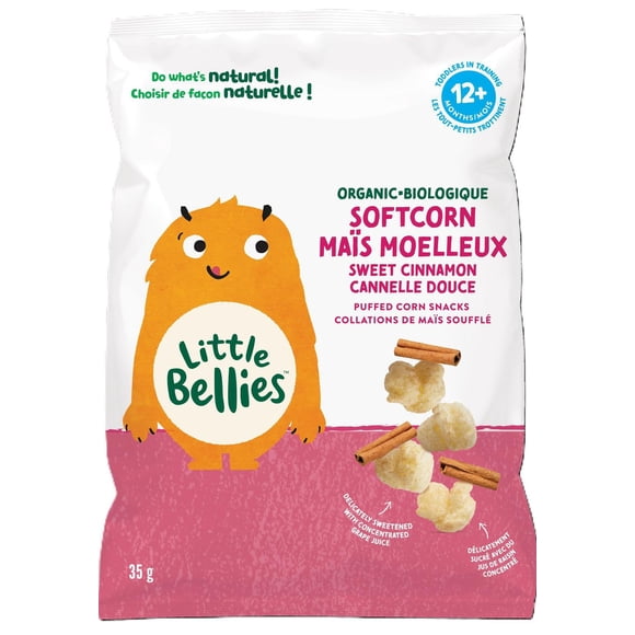 Little Bellies Organic Soft Corn Sweet Cinnamon Puffed Corn Snack 12+ Months, 35gr