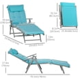 thumbnail image 3 of Outsunny Outdoor Chaise Lounge Chair with Folding Design Blue, 3 of 10