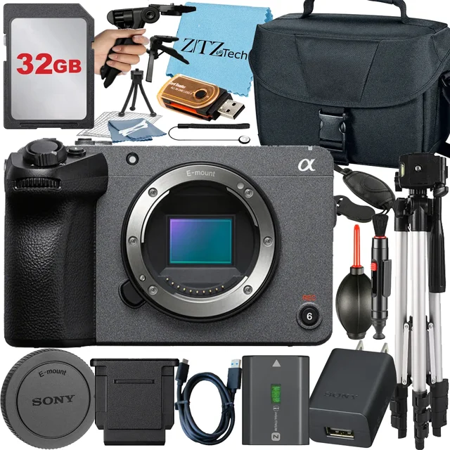 Sony FX30 Digital Cinema Camera + 32GB Memory Card + Case + Tripod + ZeeTech Cloth