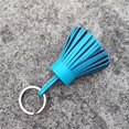 thumbnail image 4 of Keychain Decorative Keyring Leather Pendant Tassel Handmade Handicraft Color Decorative Key Chain Hanging Decoration Holder Purse Wallet Sky Blue, 4 of 6