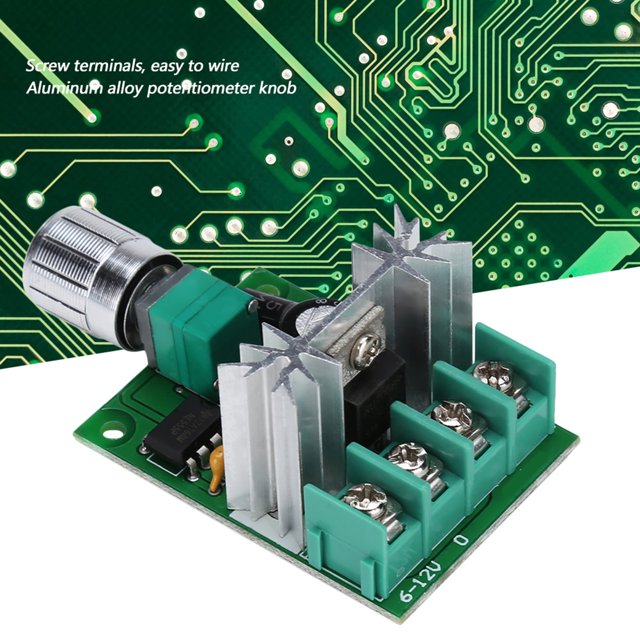 Contrôleur de Vitesse de Moteur, Régulateur de Moteur DC 6V-12V 6A PWM Interrupteur de Vitesse Variable en Continu Micro Vitesse Haute Puissance Régulateur de Moteur DC