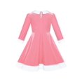 thumbnail image 2 of Robe Fille Col Blanc Velours Manches Longues Robe Rose 14 Ans, 2 of 6