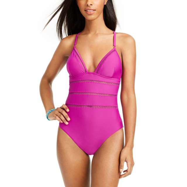 Bar III Maillot de Bain une Pièce à Dos Croisé Petit, Rose