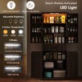 thumbnail image 4 of HOMCOM Armoire de Garde-Manger de Cuisine Style Ferme avec Lumière, Armoire de Rangement, Brun, 4 of 10