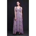thumbnail image 4 of Bimba Leaves Ladies Printed Resort Maxi DrawstringDressSpaghetti Strap Beach Wear-Small, 4 of 4