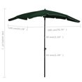 thumbnail image 4 of vidaXL Parasol de Jardin avec Mât 200x130 cm Vert, 4 of 4