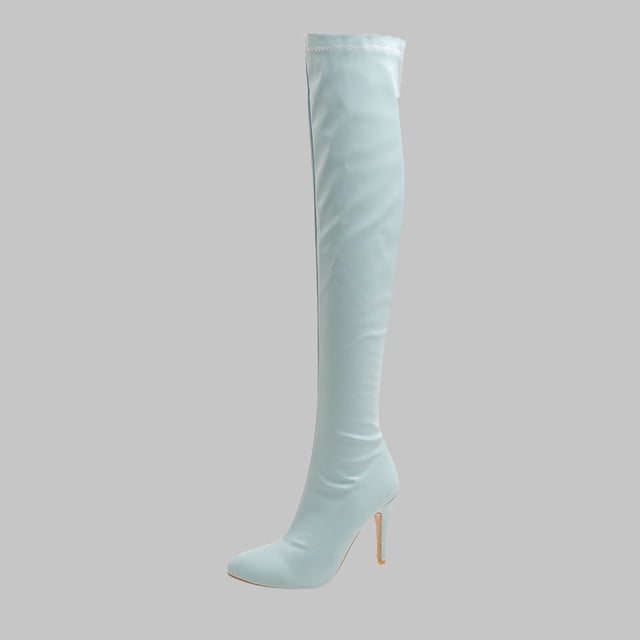 EGNMCR Bottes d'Hiver pour Femmes Chaussures pour Femmes d'Hiver à Bout Pointu Fines à Talons Hauts Bottes pour Femmes