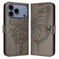 thumbnail image 1 of Butterfly Wallet Case for iPhone 17 Pro with Card Slots & Stand - Shockproof Gray, 1 of 5