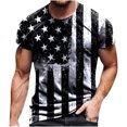 thumbnail image 2 of Jsaierl T-Shirts pour Hommes du 4 Juillet Patriotiques Rouges, Blancs et Bleus à Imprimé, T-Shirts Tendance à Col Rond, Americana, T-Shirt à Manches Courtes, 2 of 3