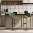 thumbnail image 3 of Walsunny Adjustable Bar Stools Set of 2 Leather Upholstered Swivel Counter Stools Counter Height Bar Stools with Large Base, Room Bar, Green, 3 of 5