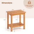 thumbnail image 3 of Gymax Outdoor Acacia Wood Side Table 2-Tier Patio End Table w/ Slatted Tabletop, 3 of 9