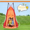thumbnail image 4 of Gymax 40'' Kids Hanging Chair Swing Tent Set Hammock Nest Pod Seat Orange, 4 of 10