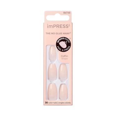 KISS ImPRESS Couleur - Ongles Artificiels, Forme Cercueil Moyen