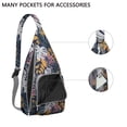 thumbnail image 4 of Boho Tropical Sling Backpack - Lush Exotic Flowers Print Shoulder Bag, Compact Lightweight for Essentials, 4 of 4
