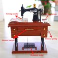 thumbnail image 3 of Vintage Music Box Mini Sewing Machine Style Mechanical Birthday Gift Table Decor, 3 of 8