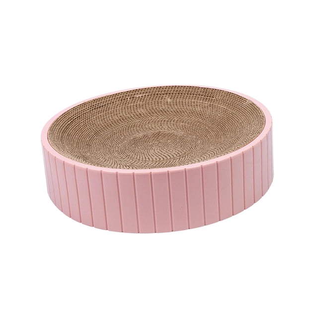 Milaget Round Cat Scratch Bed, Couch Bed, Replaceable Inner Core, Grinding Claw, Pink