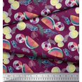thumbnail image 2 of Soimoi Rayon Crepe Fabric Fruits,Swim Ring & Goggles Summer Designs Print Fabric by The Yard 46 Inch Wide, 2 of 3