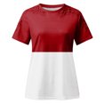 thumbnail image 4 of yoeyez T-Shirts pour Femmes en Dentelle à Manches Courtes Raglan Hauts Décontractés à Col Rond Chandail Mode T-Shirt Uni à Motif Floral Tenues d'Été 2025 Rouge TTG, 4 of 5