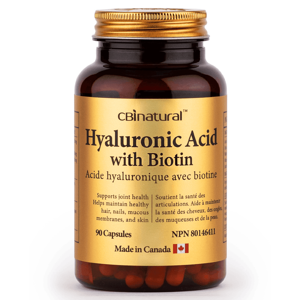 Hyaluronic Acid 200mg with Biotin, Skin Hydration, Hair, Skin & Nails Support, 90 Vegan Capsules (3-Month Supply), Non-GMO, Gluten Free
