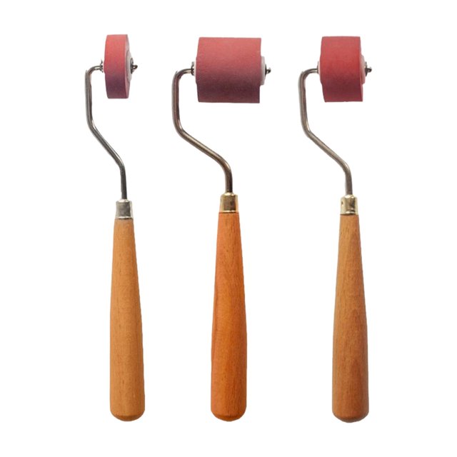 Abbracc 3 Pcs Rouleau en Caoutchouc Dur Rouleau en Vinyle pour Impression d'Huile Papiers Peints Encre