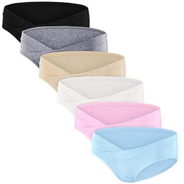 EGNMCR Culottes en Coton pour Femmes, Culottes Respirantes Taille Haute, sous-Vêtements Doux, Culottes Extensibles pour Dames, Culottes Taille Basse en V en Coton pour Femmes Enceintes, Culottes de Grossesse Post-Partum, sous-Vêtements pour Femmes