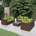 thumbnail image 1 of vidaXL 7 Piece Garden Lounge Set with Cushions Poly Rattan Brown, 1 of 4
