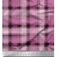 thumbnail image 1 of Soimoi Silk Fabric Gingham Check Printed Craft Fabric by The Yard 42 Inch Wide, 1 of 5