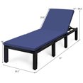 thumbnail image 3 of Costway Patio Rattan Lounge Chair Chaise Recliner Adjust Cushion Navy & Off White Cover, 3 of 8