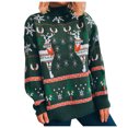 thumbnail image 1 of IROINID Chandail à Col Rond pour Femmes Imprimé Ample Mi-Long à Manches Longues Flocon de Neige Sapin de Noël Chandail pour Dames, 1 of 5