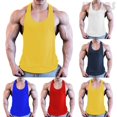 thumbnail image 3 of Mens Bodybuilding Stringer Tank Top Y-Back Gym Workout Sports Vest Shirt Clothes, 3 of 5
