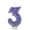 Number 3, variant on Goleeg Silver Purple Glitter Number 4 Birthday Candle with Sequins - Cake Decoration Digit Anniversary Celebration