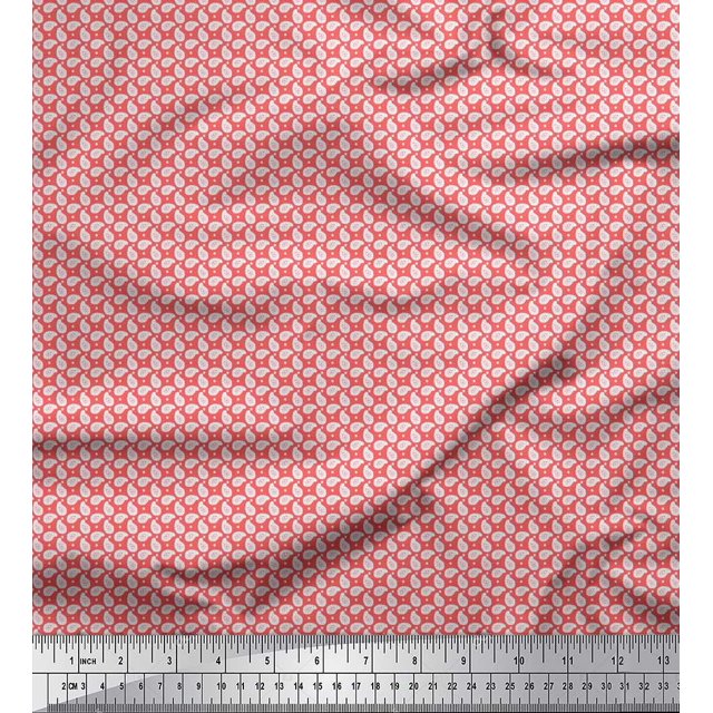Soimoi Velvet Fabric Dot & Paisley Print Fabric by Yard 58 Inch Wide