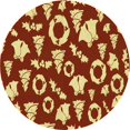 thumbnail image 1 of Ahgly Company Tapis Rond Lavable en Machine Intérieur Transitionnel Orange, 5 Pieds Rond, 1 of 7