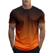 Kaemgyyd T-Shirts Été Légère Col rond Manche courte Casual Tops Mode Gradient Classic Basic Tee pour homme