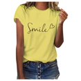thumbnail image 1 of JIRNDf T-Shirts pour Femmes Hauts Tendance Été Printemps Mode Décontractée Imprimé Floral Manches Courtes T-Shirts Graphiques Mignons pour Femmes Chemises Jaune TTG, 1 of 3