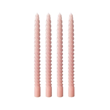 Lksixu Ensemble de 4 Bougies Coniques, Bougies Coniques en Spirale de 10 Pouces en Cire de Paraffine, Bougie de Souper Sans Coulure, Non Parfumée et Sans Fumée, Chandeliers Hauts à Longue Combustion pour Mariage, Fête et Maison