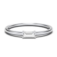 thumbnail image 1 of East-West Stackable Baguette Birthstone Ring - Cubic Zirconia / White Topaz (April), 1 of 5