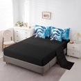 thumbnail image 3 of YST Teal Marble Comforter Set, 7-Piece, Watercolor Abstract, King, 3 of 4