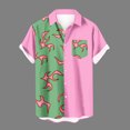 thumbnail image 2 of Chemises à Manches Courtes pour Hommes Mode Décontractée Col Rabattu Impression Hawaïenne Manches Courtes avec Poches Cardigan Chemise à Boutons Hauts Blouse Chemises Hommes Manches Courtes, 2 of 5