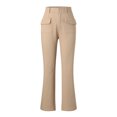 thumbnail image 4 of Bmisegm Jeans Cargo Amples Taille Haute pour Femmes, Kaki, TP, 4 of 6