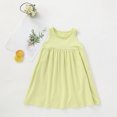 thumbnail image 2 of Robe Sans Manches pour Tout-Petites Filles, Tunique Unie, Robe Trapèze Évasée, Robe d'Été Fluide pour Enfants 1-8 Ans, 2 of 7