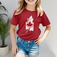 thumbnail image 2 of Ketyyh-chn99 T-Shirts Athlétiques pour Filles à Manches Courtes T-Shirt à Manches Courtes pour Filles T-Shirt d'Été à Col Rond Coupe Décontractée T-Shirts Basiques pour 10-11 Ans, Rouge, 2 of 4