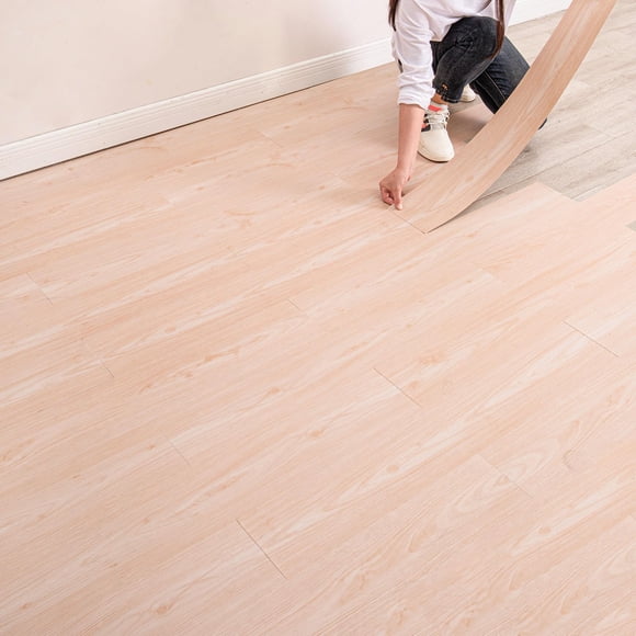 Hilarious Peel and Stick Floor Tiles, Vinyl Wood Flooring Plank, 36In x 6In Self-Adhesive Vinyl Flooring, Easy DIY, Wear-Resistant and Waterproof Flooring,10 Pack (Wood Color)