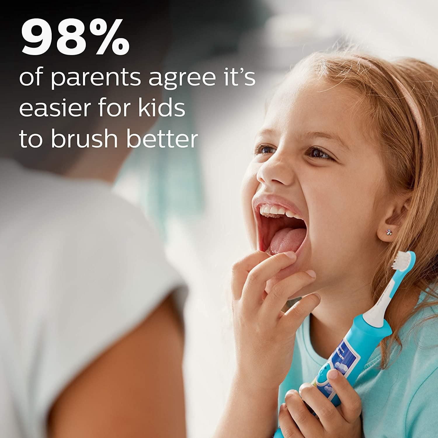 Philips Sonicare pour Enfants, Bluetooth Connectée, Brosse à Dents Électrique, Bleue, HX6321/02