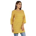 thumbnail image 2 of Moomaya Hauts pour Femmes Tunique en Rayonne à Blocs Imprimés Tunique à Manches 3/4 Blouse d'Été, 2 of 8